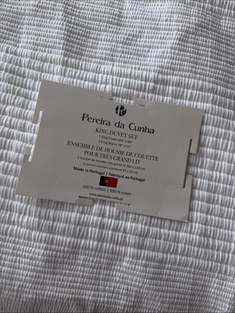 PEREIRA DA CUNHA King Duvet Set in White